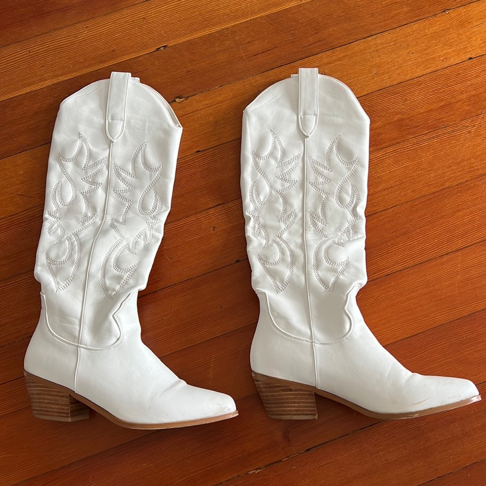 Bellini Urson White Cowboy Boots Size 7